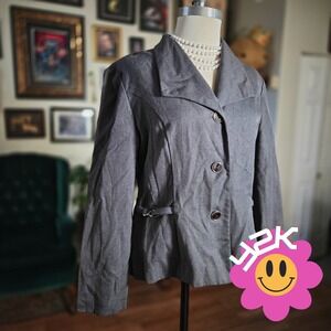 Vintage Y2K Sweet Suit Gray Tailored Blazer Jacket Minimal Chic Office Classic